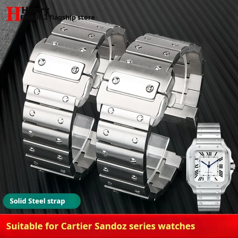 For Cartier Santos 100 Refined steel Watch strap Man Ms Waterproof Folding buckle Metal Watchband 20 23mm Silver gold Bracelet
For Cartier Santos 100 Refined steel Watch strap Man Ms Waterproof Folding buckle Metal Watchband 20 23mm Silver gold Bracelet