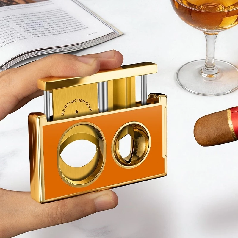 Multifunctional cigar cutter with sharp double bladesVStraight Scissors in Stainless Steel Gift Box CL-J87
Multifunctional cigar cutter with sharp double bladesVStraight Scissors in Stainless Steel Gift Box CL-J87
