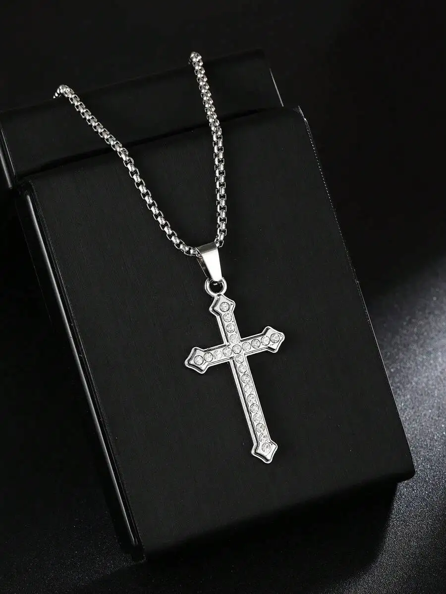 Stainless Steel Rhinestone Cross Pendant Necklace For Men Women Fashion Hip Hop Jewelry
Stainless Steel Rhinestone Cross Pendant Necklace For Men Women Fashion Hip Hop Jewelry