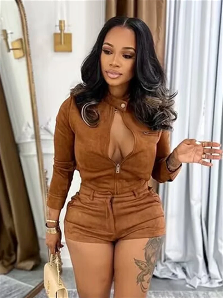 Kliou Sexy Fashion 2 Piece Set Woman Flocking Zip Full Sleeve Jacket+Mini Shorts Hot Girls High Street Style Classic Outfits
Kliou Sexy Fashion 2 Piece Set Woman Flocking Zip Full Sleeve Jacket+Mini Shorts Hot Girls High Street Style Classic Outfits
