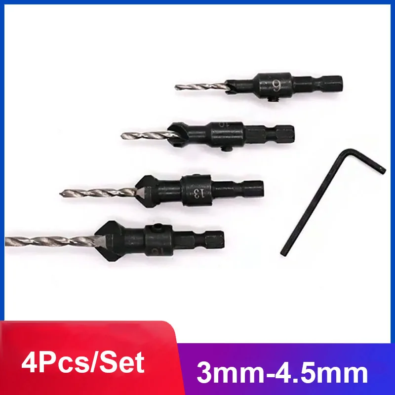 4Pcs Conical Drill Bit Countersink Drill Pilot Hole HSS Counterbore Cutter Screw Aluminum Plastic Woodworking Drilling Tools
4Pcs Conical Drill Bit Countersink Drill Pilot Hole HSS Counterbore Cutter Screw Aluminum Plastic Woodworking Drilling Tools