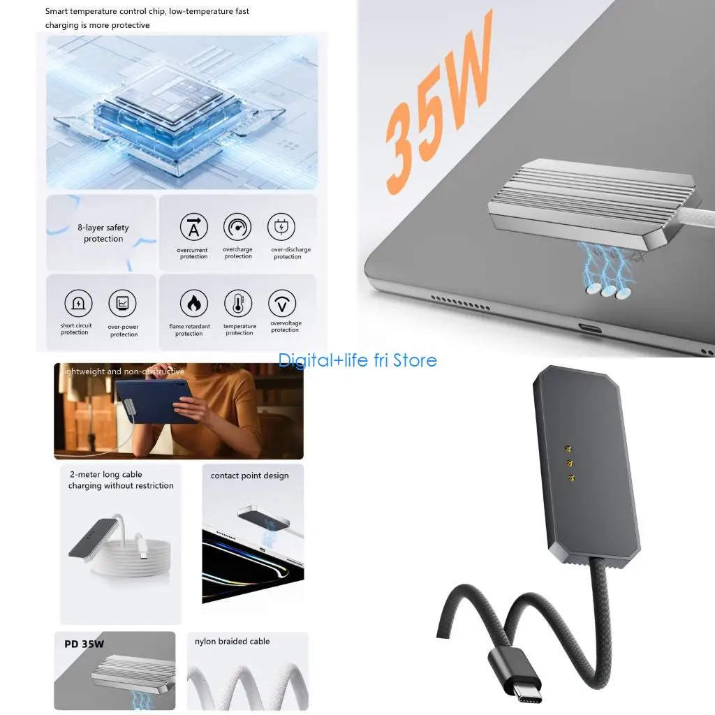E06D Aluminum Alloy Connector Charging Adapter For Pad 11Inch 13Inch Delivers 35W Fast Speed Charging
E06D Aluminum Alloy Connector Charging Adapter For Pad 11Inch 13Inch Delivers 35W Fast Speed Charging