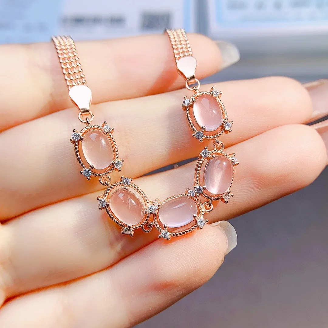 FS S925 Sterling Silver Natural Rose Quartz Bracelet With Certificate Fine Charm Wedding Jewelry for Women MeiBaPJ Free Shipping
FS S925 Sterling Silver Natural Rose Quartz Bracelet With Certificate Fine Charm Wedding Jewelry for Women MeiBaPJ Free Shipping