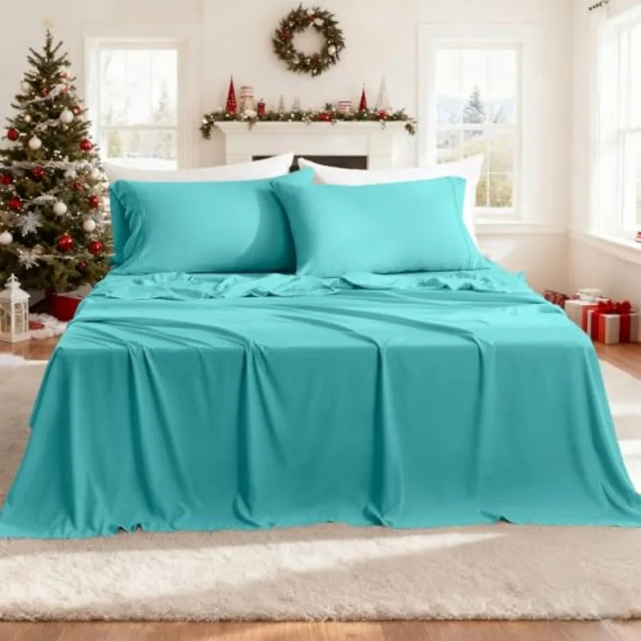 Silky Soft Queen Size Sheet Set - Luxury 4 Pcs Breathable Cooling Sheets for Queen Size Bed, 16" Deep Pocket Easy Care Wrinkle
Silky Soft Queen Size Sheet Set - Luxury 4 Pcs Breathable Cooling Sheets for Queen Size Bed, 16" Deep Pocket Easy Care Wrinkle