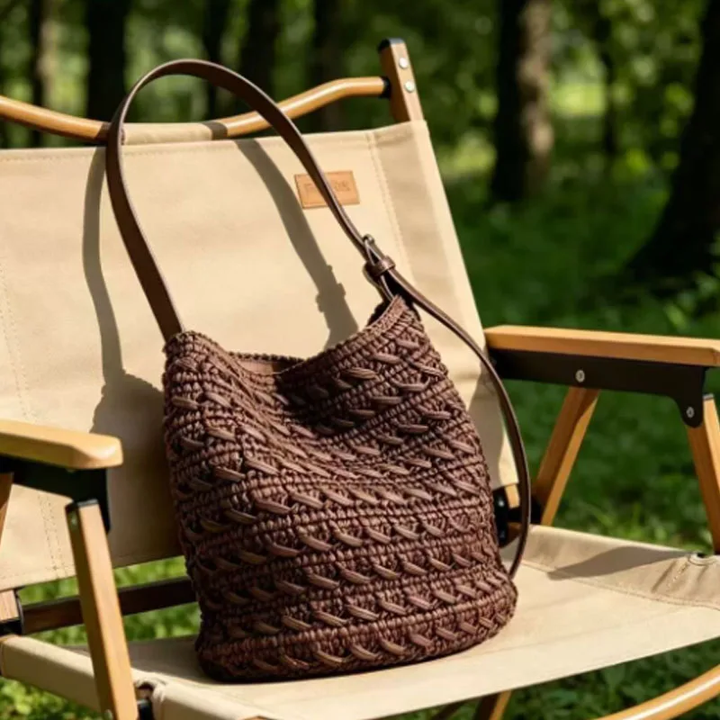 New Hand Woven Shoulder Bag Fashion Bucket Bag Tote Bag Women's Summer Vacation Commuting bag
New Hand Woven Shoulder Bag Fashion Bucket Bag Tote Bag Women's Summer Vacation Commuting bag