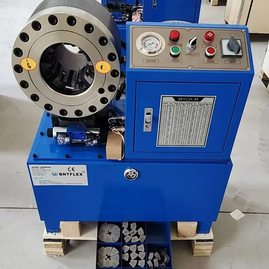 2 inch pipe crimping machine BNT68 hydraulic hose presses with 12 sets of dies
2 inch pipe crimping machine BNT68 hydraulic hose presses with 12 sets of dies