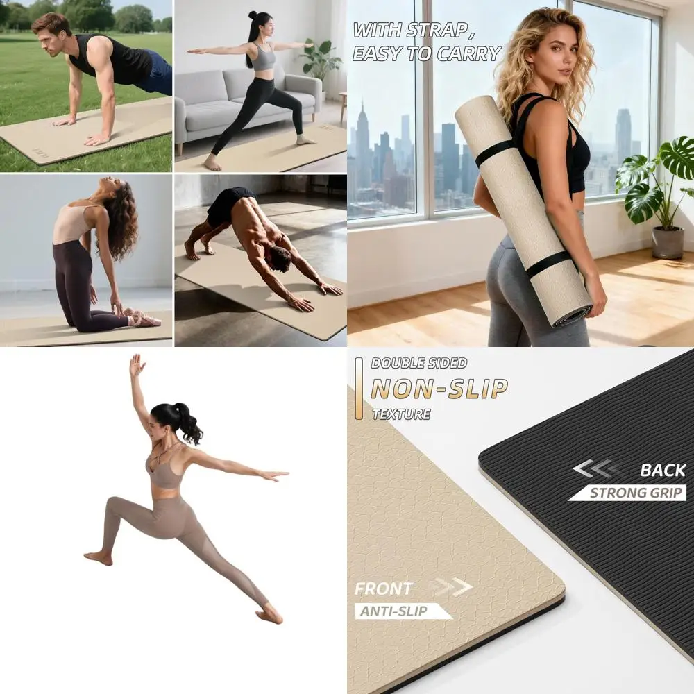 Extra Thick 10mm & Long 193cm Yoga Mat, 76x28x0.4, Dual-Color TPE, Non-Slip, Portable Strap, Perfect for Yoga, Pilates, and Outd
Extra Thick 10mm & Long 193cm Yoga Mat, 76x28x0.4, Dual-Color TPE, Non-Slip, Portable Strap, Perfect for Yoga, Pilates, and Outd