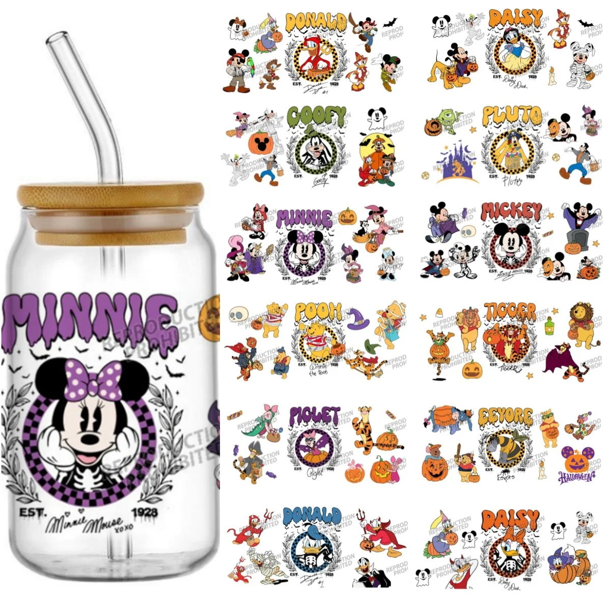3D UV DTF Stickers 16oz Cup Wraps Cartoon Disney cartoon characters Halloween Printed For DIY Glass Ceramic Metal Leather Etc.
3D UV DTF Stickers 16oz Cup Wraps Cartoon Disney cartoon characters Halloween Printed For DIY Glass Ceramic Metal Leather Etc.