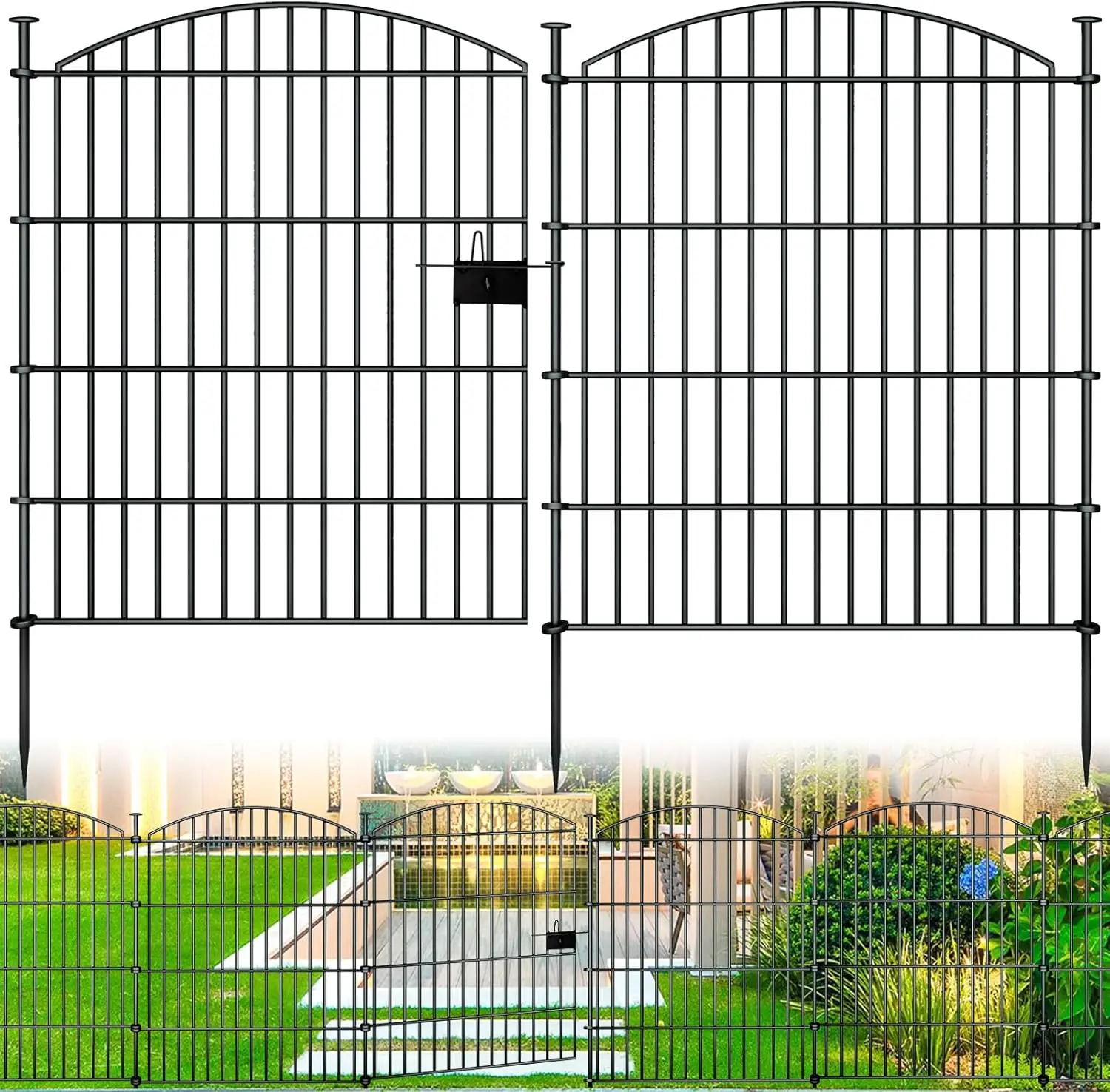 32in H x 23.6ft L Rustproof Metal Garden Fence, No Dig Animal Proof Containment for Pets, Durable Patio Security Panels
32in H x 23.6ft L Rustproof Metal Garden Fence, No Dig Animal Proof Containment for Pets, Durable Patio Security Panels