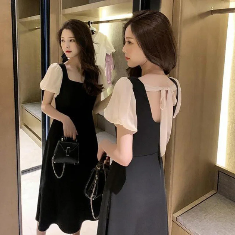 Sweet Style Summer New Women's Dress Square Collar Waist Cinched Fake Two-Piece Date Tea Break Skirt Commute Korean Style
Sweet Style Summer New Women's Dress Square Collar Waist Cinched Fake Two-Piece Date Tea Break Skirt Commute Korean Style