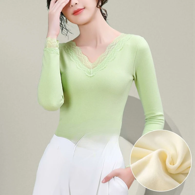2023 Women Winter New Plush Thermal Underwear Tops Female Thicken Warm Tops Ladies Body Tight Clothes Lace Bottomed Shirt Q58
2023 Women Winter New Plush Thermal Underwear Tops Female Thicken Warm Tops Ladies Body Tight Clothes Lace Bottomed Shirt Q58
