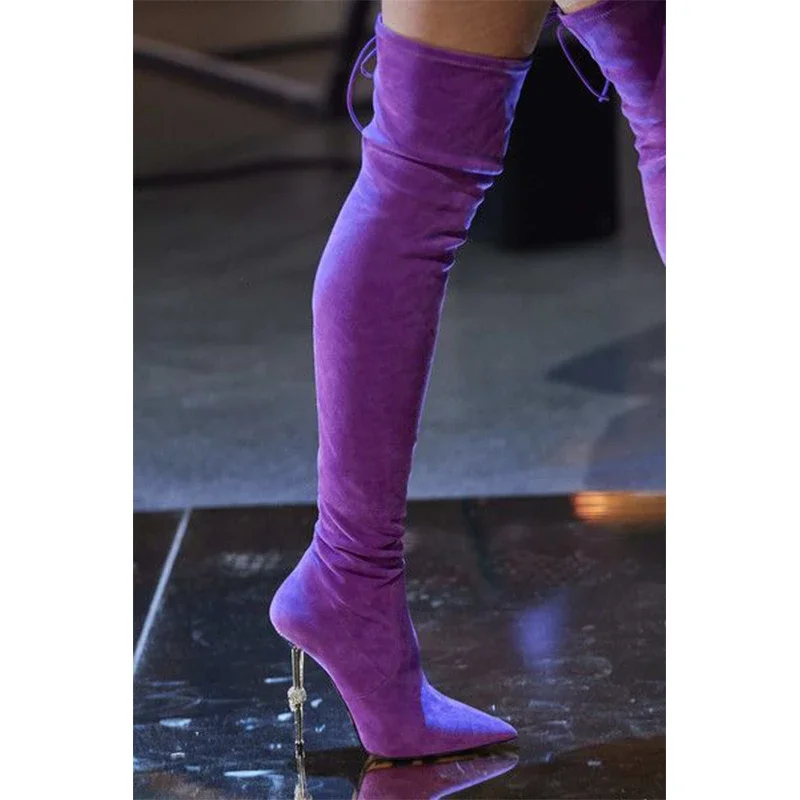 Orange Stretch Stiletto Over-The-Knee Boots Woman Winter 2025 Purple Pointed Toe Slip-On Long Boot Fashion Shoes for Women
Orange Stretch Stiletto Over-The-Knee Boots Woman Winter 2025 Purple Pointed Toe Slip-On Long Boot Fashion Shoes for Women