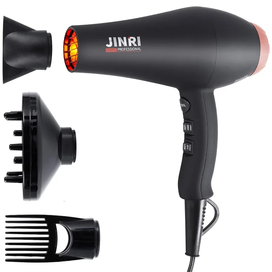 Infrared Hair Dryer Professional Salon Negative Ionic Blow Dryers for Fast Drying Pro Ion Quiet Hairdryer with Diffuser and Con
Infrared Hair Dryer Professional Salon Negative Ionic Blow Dryers for Fast Drying Pro Ion Quiet Hairdryer with Diffuser and Con