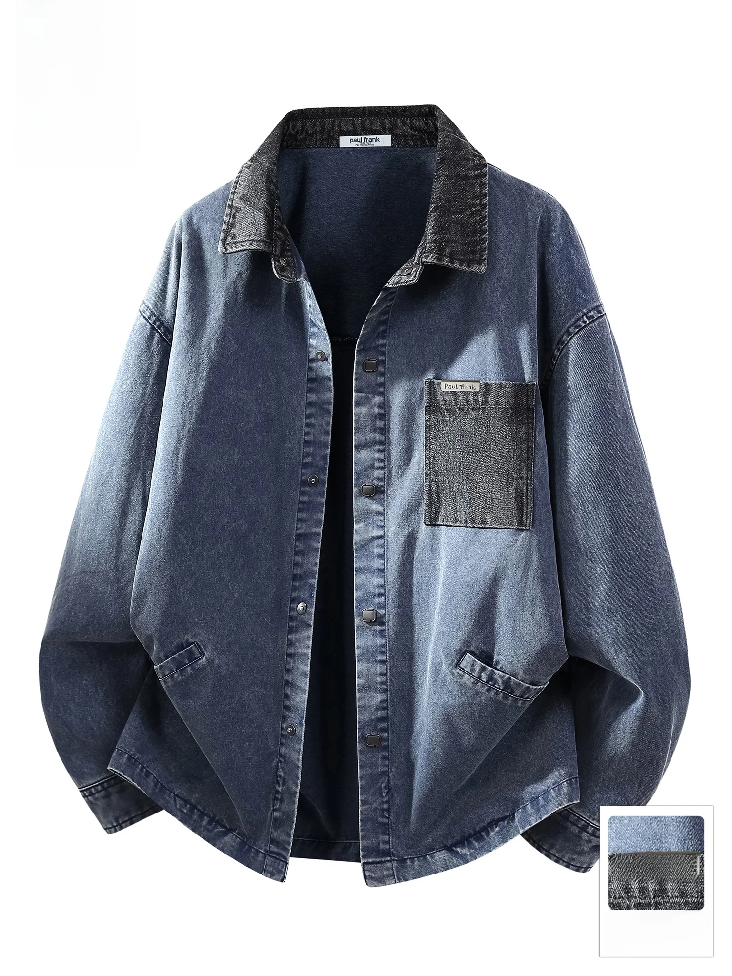 PaulFrank Loose Fit Color Blo Denim Jaet for Men with Collar Autumn Winter Trendy Brand Waed Workwear Outerwear
PaulFrank Loose Fit Color Blo Denim Jaet for Men with Collar Autumn Winter Trendy Brand Waed Workwear Outerwear