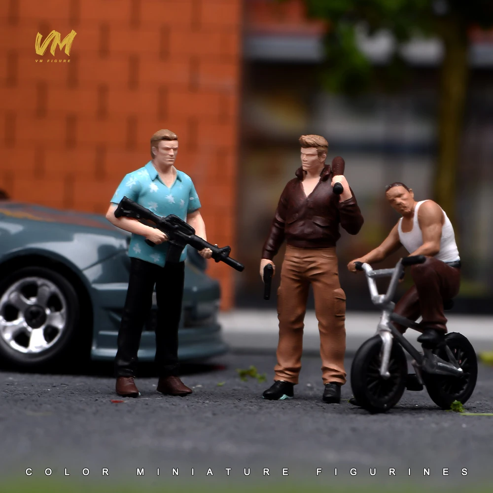 Painted Miniature 1/87 1/64 1/43 1/24 1/18 Road Gangs Cycling Gun Possession Men Mini Doll Figure 3D Diorama Street Scene Props
Painted Miniature 1/87 1/64 1/43 1/24 1/18 Road Gangs Cycling Gun Possession Men Mini Doll Figure 3D Diorama Street Scene Props