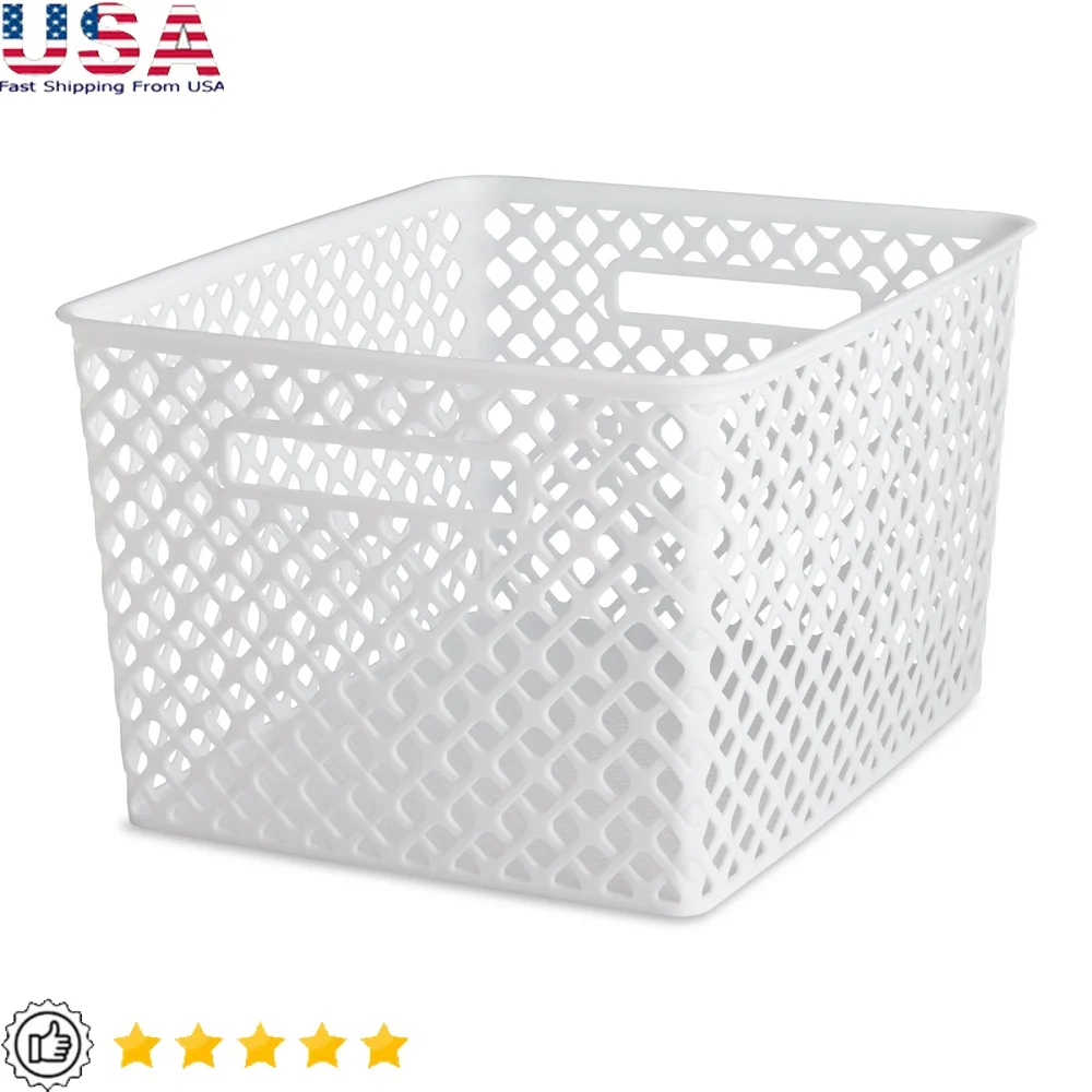Large Decorative Storage Basket with Cut-Out Handles Mesh Design Easy Transport and Visibility Ideal Organizing Toys Pantry
Large Decorative Storage Basket with Cut-Out Handles Mesh Design Easy Transport and Visibility Ideal Organizing Toys Pantry