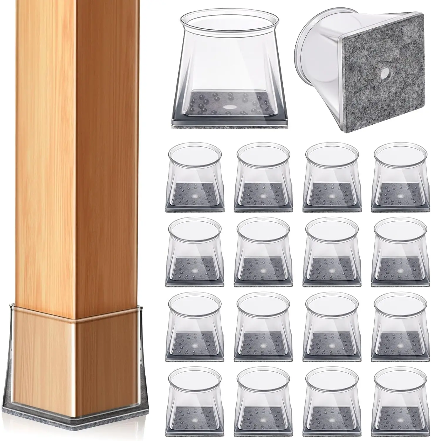 32 Pcs Square Chair Leg Floor Protectors for Hardwood Floors, Clear Silicone Caps for 1-1/16" to 1-5/16" Chair Legs
32 Pcs Square Chair Leg Floor Protectors for Hardwood Floors, Clear Silicone Caps for 1-1/16" to 1-5/16" Chair Legs