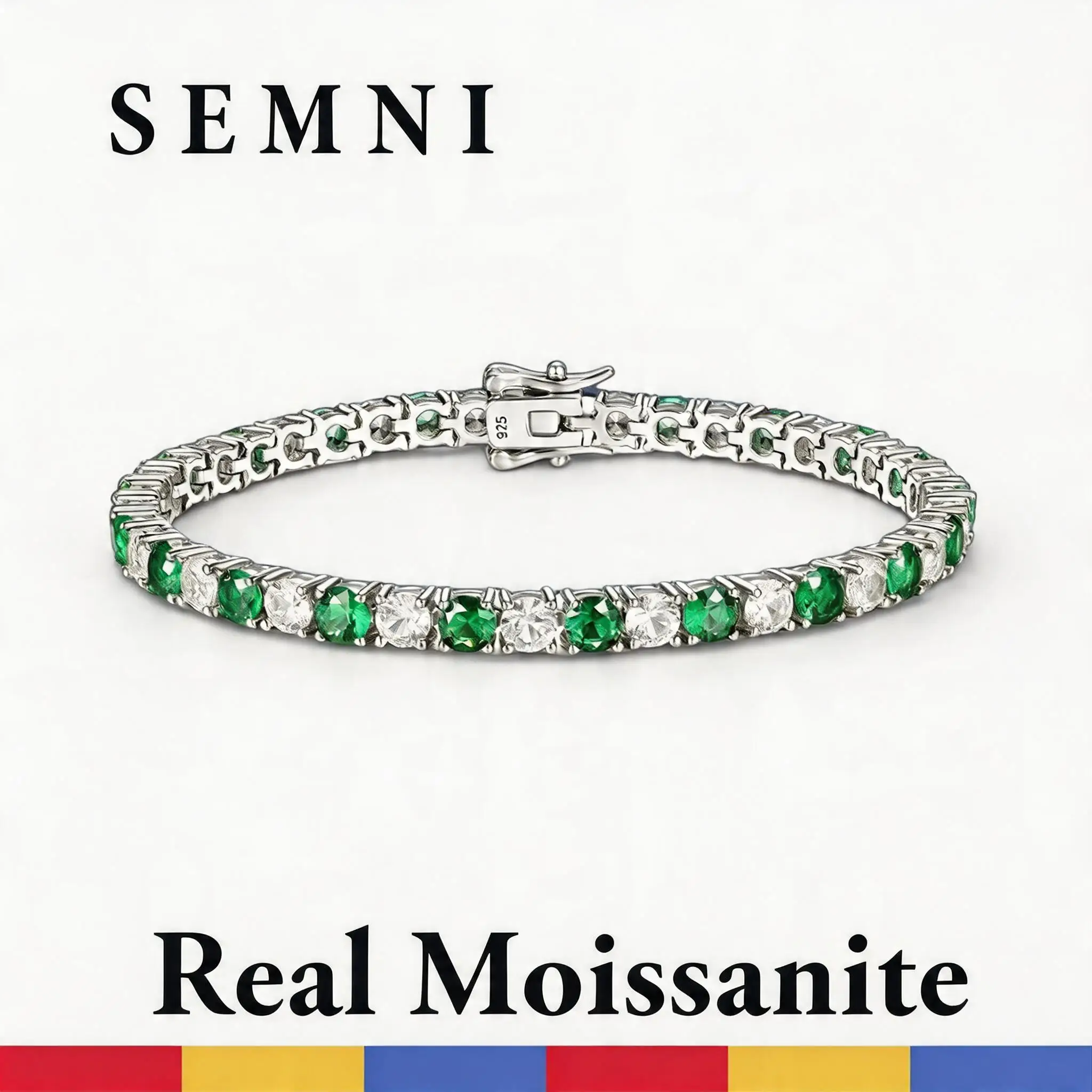 SEMNI 4mm 5mm Moissanite Tennis Bracelet S925 Sterling Silver for Women Men Emerald Ruby Fine Jewelry
SEMNI 4mm 5mm Moissanite Tennis Bracelet S925 Sterling Silver for Women Men Emerald Ruby Fine Jewelry