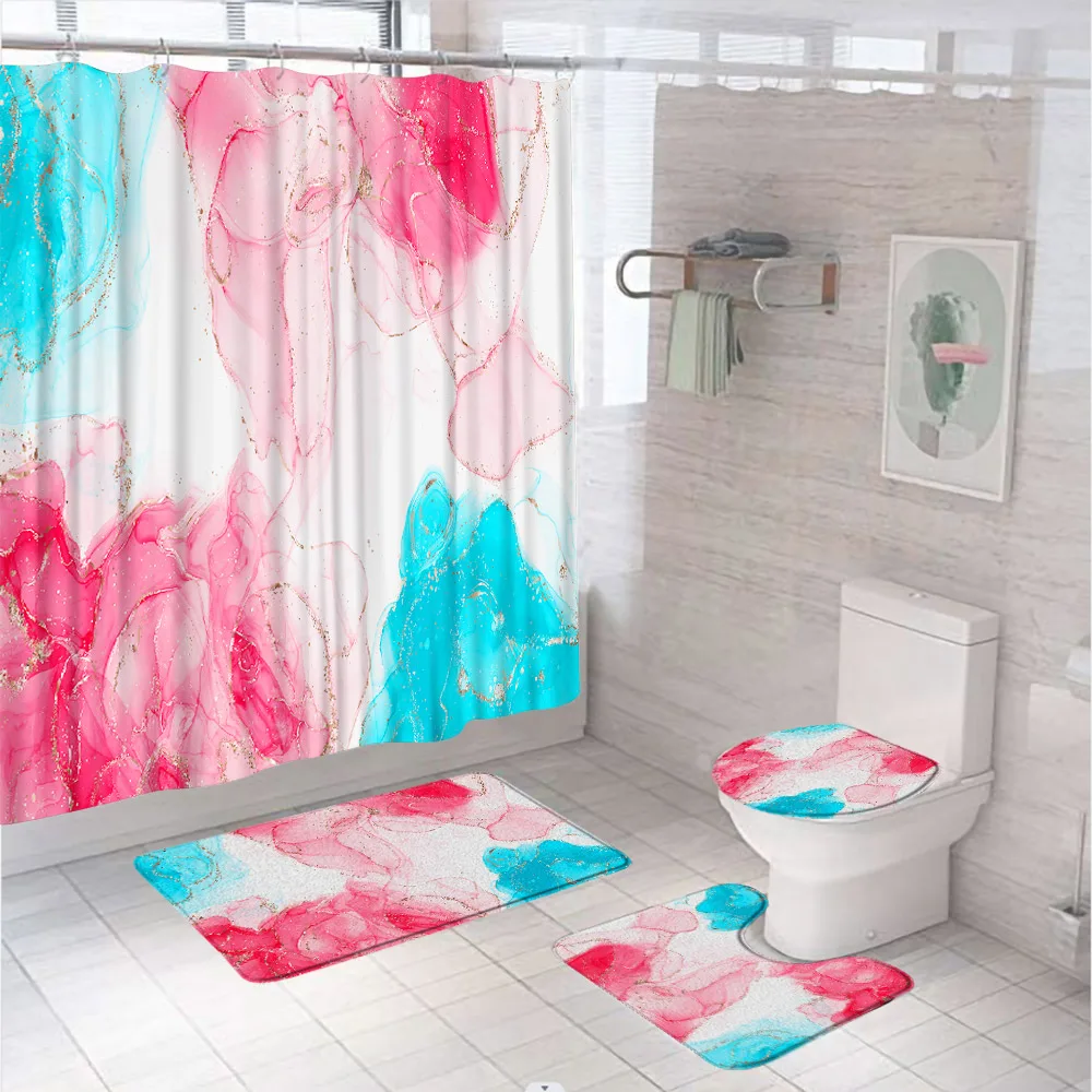 Pink Blue White Marble Art Shower Curtain Sets Abstract Modern Bathroom Decor Curtains Non-Slip Rugs Toilet Lid Cover Bath Mats
Pink Blue White Marble Art Shower Curtain Sets Abstract Modern Bathroom Decor Curtains Non-Slip Rugs Toilet Lid Cover Bath Mats