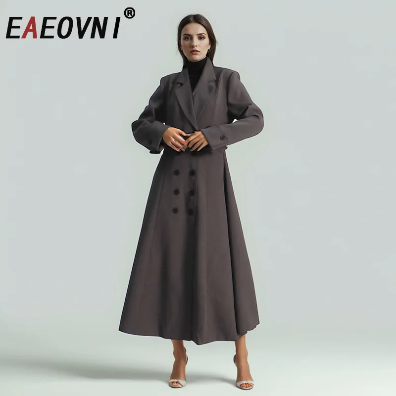 EAEOVNI офисный женский длинный плащ трапециевидной формы, двубортный верхняя одежда на пуговицах, модная куртка, новинка 2024, 1A964
EAEOVNI офисный женский длинный плащ трапециевидной формы, двубортный верхняя одежда на пуговицах, модная куртка, новинка 2024, 1A964