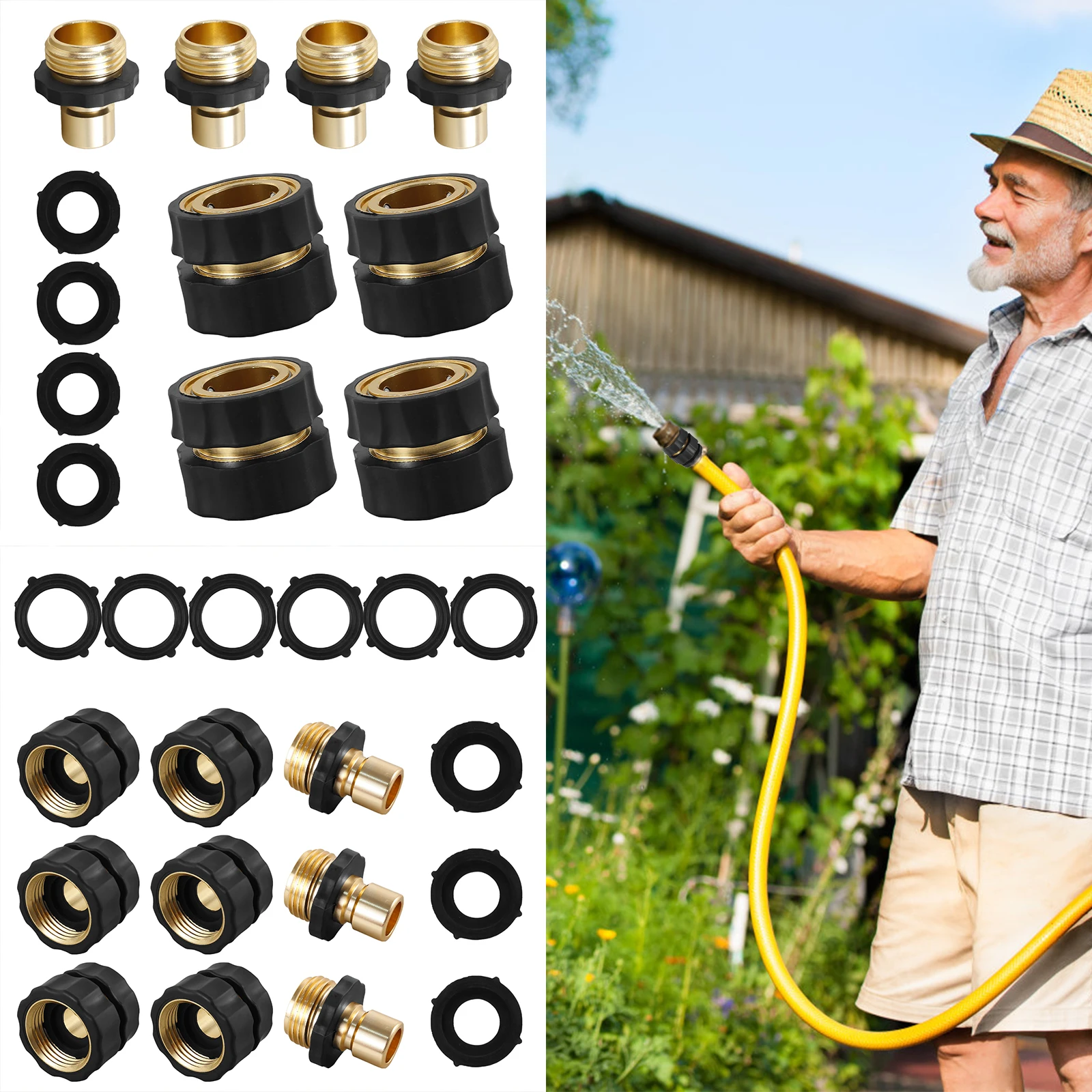 3/4 Inch Garden Hose Quick Connect Garden Hose Fittings Male and Female Water Quick Release Hose Connector Fitting Water Hose
3/4 Inch Garden Hose Quick Connect Garden Hose Fittings Male and Female Water Quick Release Hose Connector Fitting Water Hose