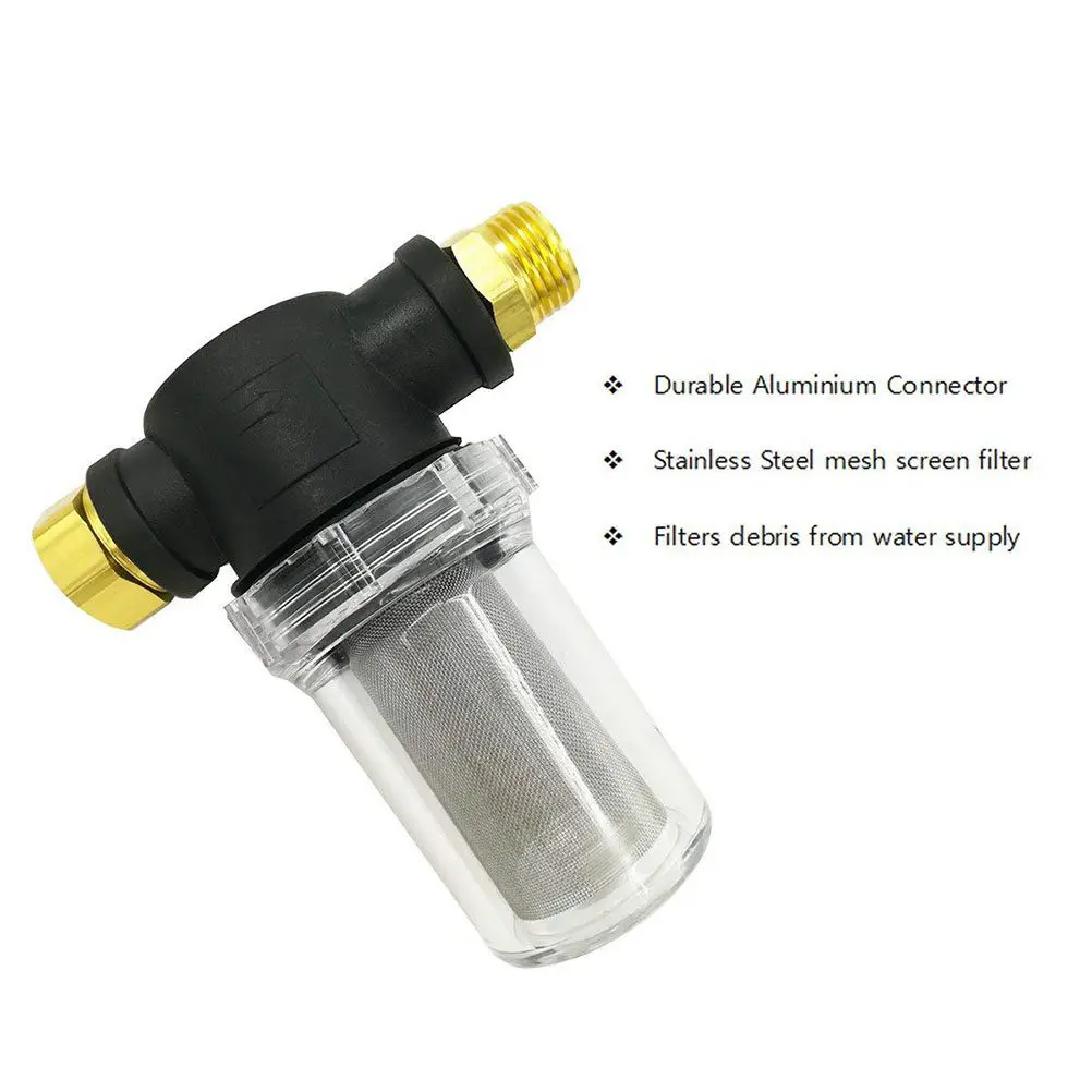 Water Filter For Pressure Washer High-Pressure Fitting Garden Hose Mesh Screen Filtration System Eu Standard Black
Water Filter For Pressure Washer High-Pressure Fitting Garden Hose Mesh Screen Filtration System Eu Standard Black