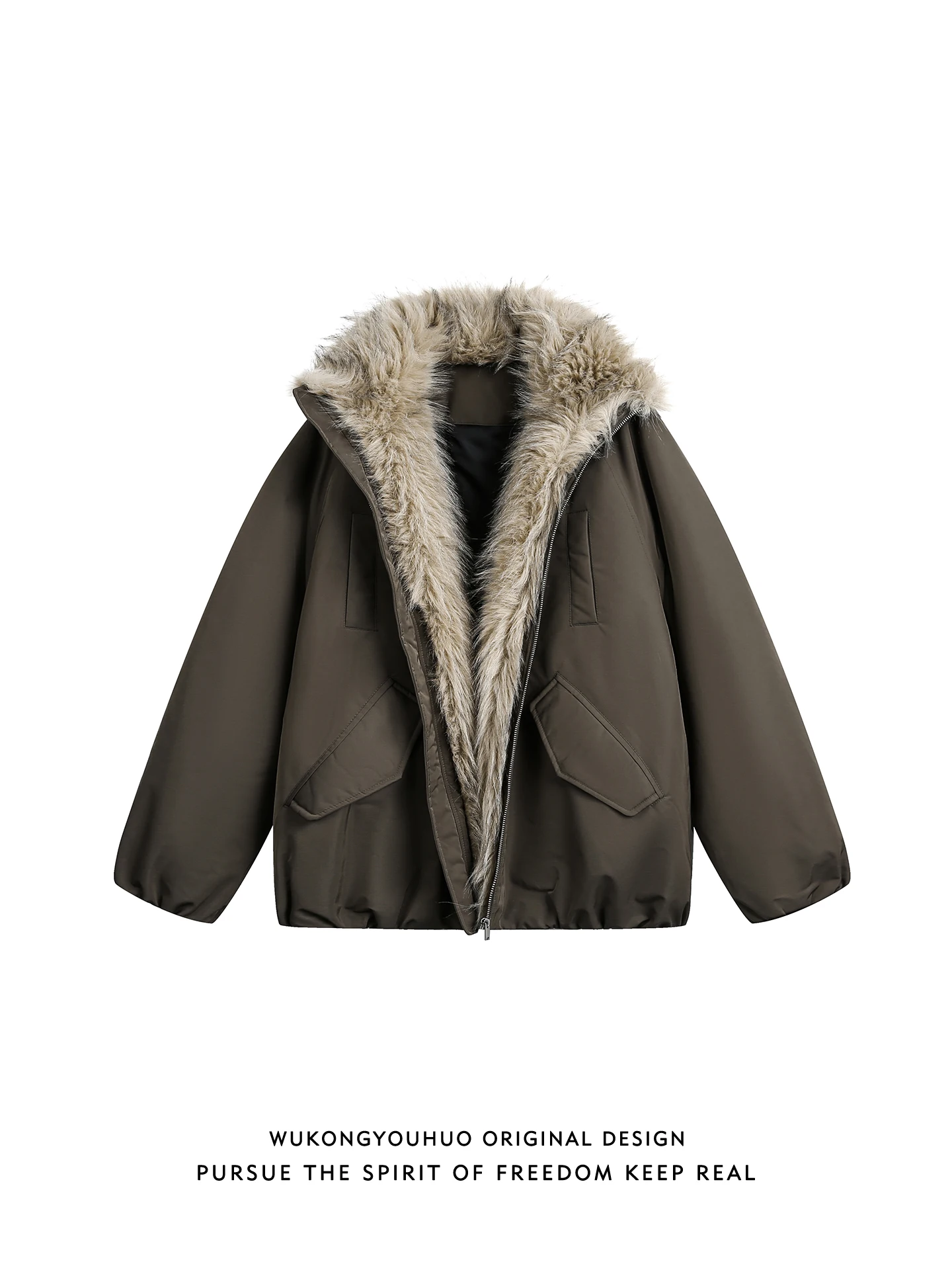 Thiened Loose Men's Cotton Jaet Winter Warm Coat with Fur Collar Mountain Eagle Pattern Single Button Closure Long Sve
Thiened Loose Men's Cotton Jaet Winter Warm Coat with Fur Collar Mountain Eagle Pattern Single Button Closure Long Sve