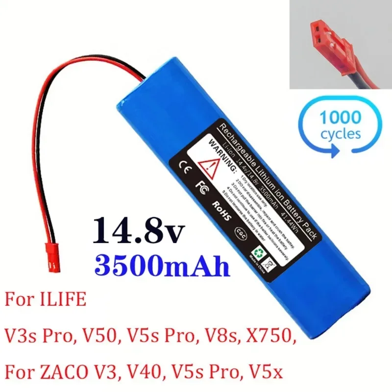 100% New 14.8V 3500mAh 18650 Lithium Battery For ILIFE V3s Pro, V50,V55, V5s Pro, V8s, X750 Robot Vacuum Cleaner Battery
100% New 14.8V 3500mAh 18650 Lithium Battery For ILIFE V3s Pro, V50,V55, V5s Pro, V8s, X750 Robot Vacuum Cleaner Battery