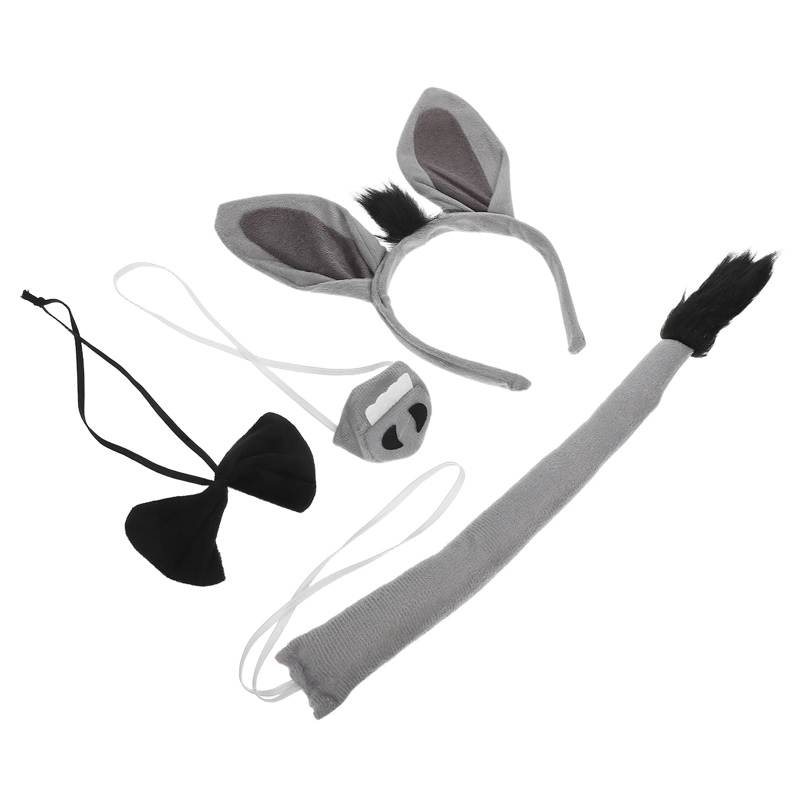 1 set Donkey Costume Props Set of 4 Adult Donkey Ear Headband Bowtie Nose Tail Accessories Halloween Theme
1 set Donkey Costume Props Set of 4 Adult Donkey Ear Headband Bowtie Nose Tail Accessories Halloween Theme