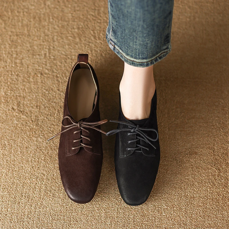 Women's Flat Shoes Soft Sheepskin Round Toe Flats Spring Autumn Flats Comfortable Footwear Retro Lace-Up Simple Shoes
Women's Flat Shoes Soft Sheepskin Round Toe Flats Spring Autumn Flats Comfortable Footwear Retro Lace-Up Simple Shoes