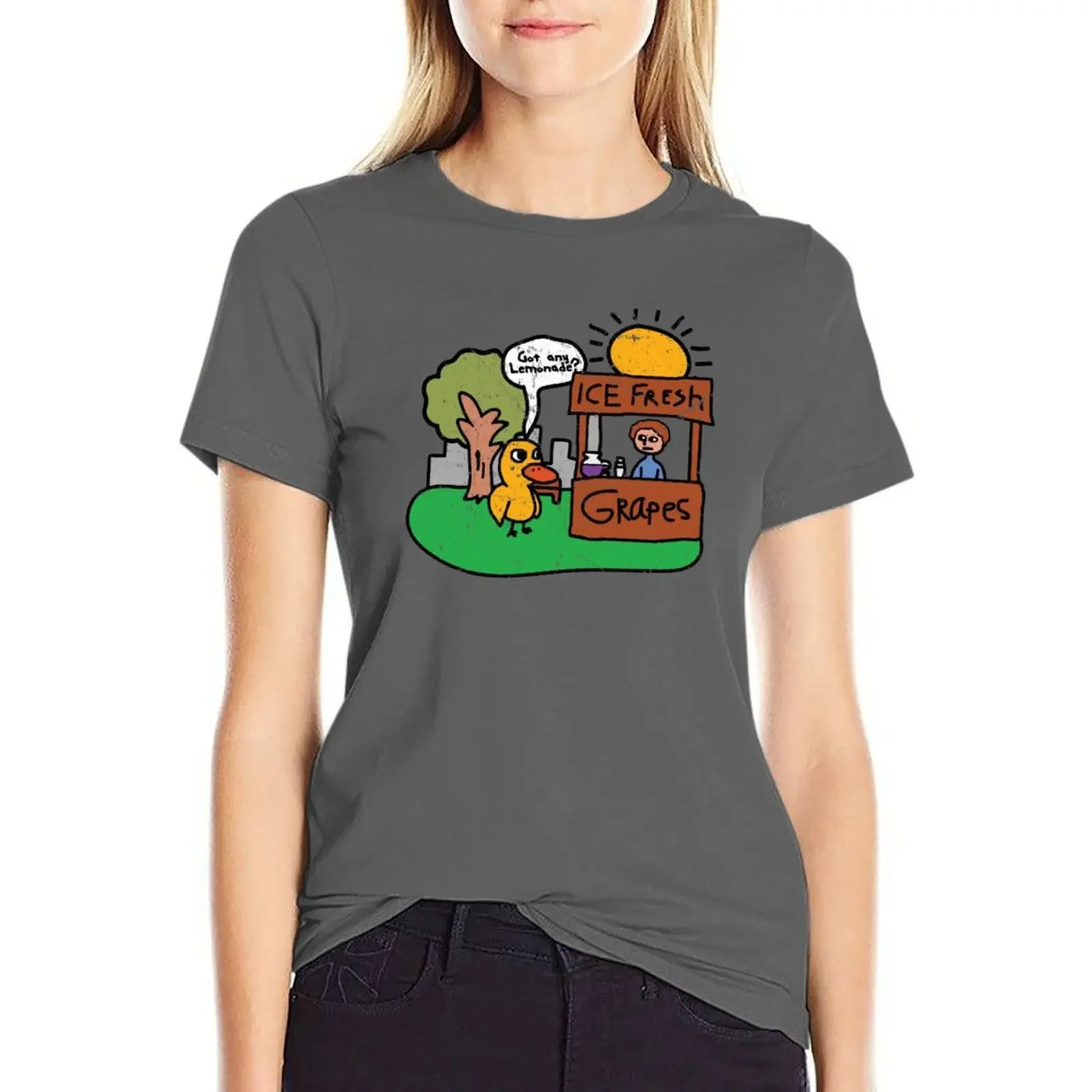 Got Any Grapes (with Background Grunged) T-shirt funny aesthetic clothes Short sleeve tee Women t shirt
Got Any Grapes (with Background Grunged) T-shirt funny aesthetic clothes Short sleeve tee Women t shirt