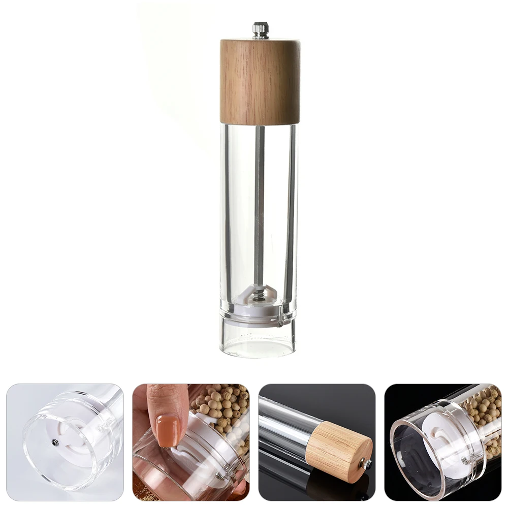 Pepper Grinder Salt Mill Manual Masher Adjustable Coarseness Acrylic Container Wooden Lid Kitchen Tool Spice Shaker Crusher
Pepper Grinder Salt Mill Manual Masher Adjustable Coarseness Acrylic Container Wooden Lid Kitchen Tool Spice Shaker Crusher
