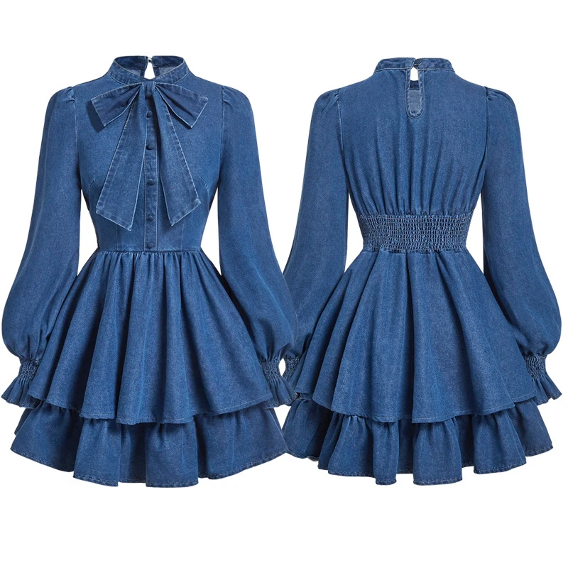 Summer Women's Sweet Bow-Tie Waist Slimming Denim Dress Trendy Casual Maxi Dress for Women
Summer Women's Sweet Bow-Tie Waist Slimming Denim Dress Trendy Casual Maxi Dress for Women