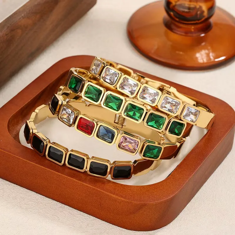 3pcs Wholesale Marquise Emerald/White Sapphire/Diamond Stainless Steel Bracelets Trendy Gems Bangles For Women Non-fading
3pcs Wholesale Marquise Emerald/White Sapphire/Diamond Stainless Steel Bracelets Trendy Gems Bangles For Women Non-fading