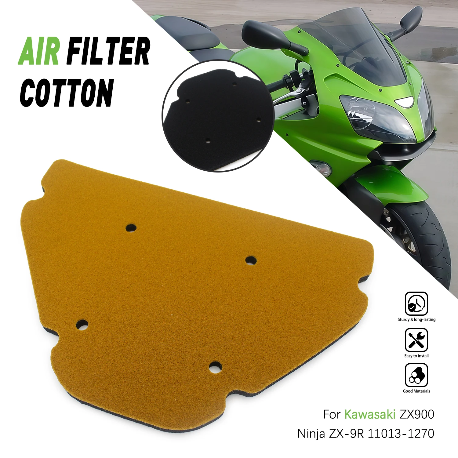 Air Filter Cleaner Cotton Motorcycle Accessories For Kawasaki ZX900 Ninja ZX-9R 11013-1270 ZX 900 ZX9R 1998- 2000 2001 2002 2003
Air Filter Cleaner Cotton Motorcycle Accessories For Kawasaki ZX900 Ninja ZX-9R 11013-1270 ZX 900 ZX9R 1998- 2000 2001 2002 2003