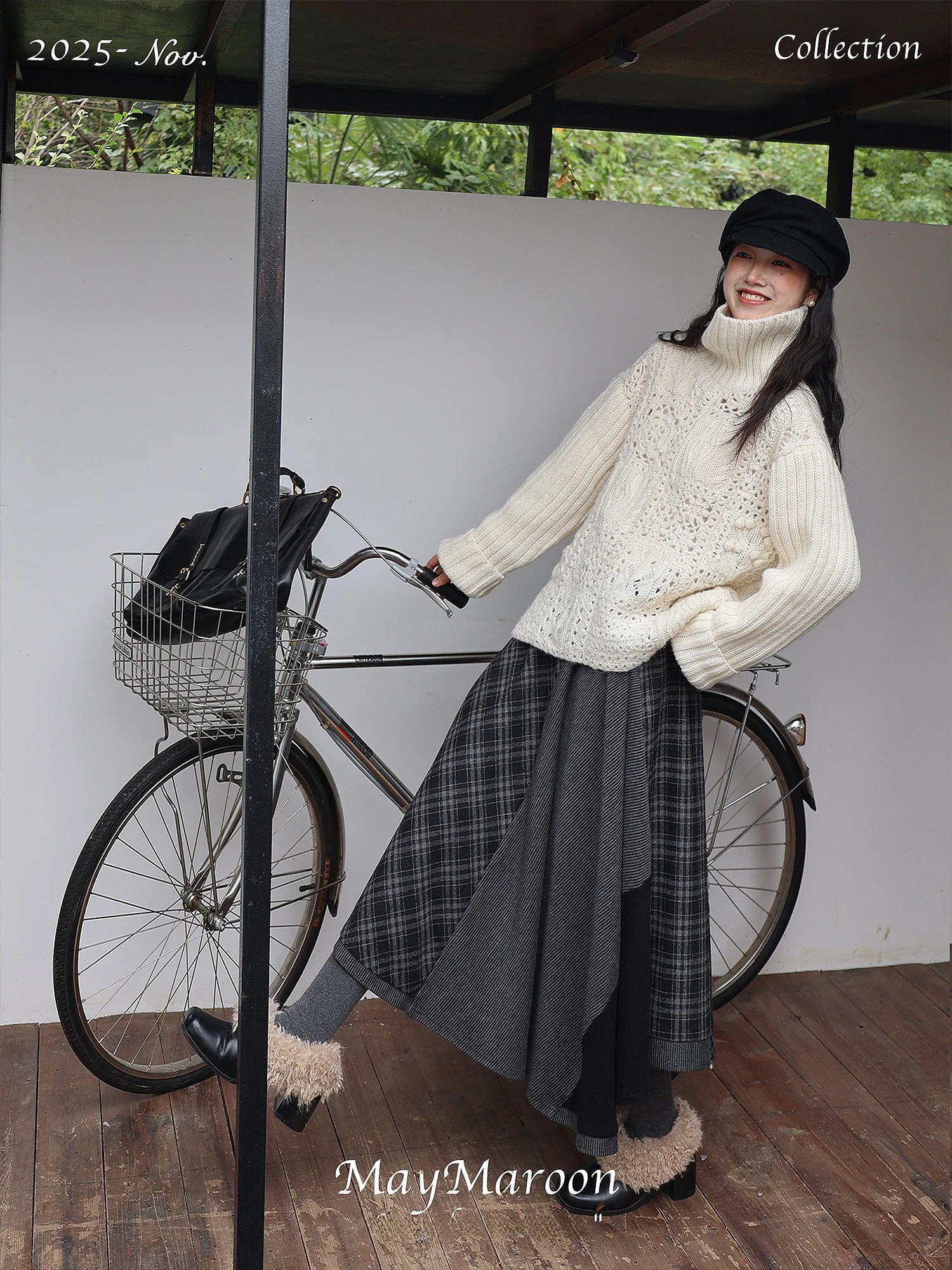 MayMaroon Тяжелая шерстяная клетчатая юбка Асимметричный дизайн с эластичной резинкой на талии Японская женская юбка трапециевидной формы с высокой талией
MayMaroon Тяжелая шерстяная клетчатая юбка Асимметричный дизайн с эластичной резинкой на талии Японская женская юбка трапециевидной формы с высокой талией