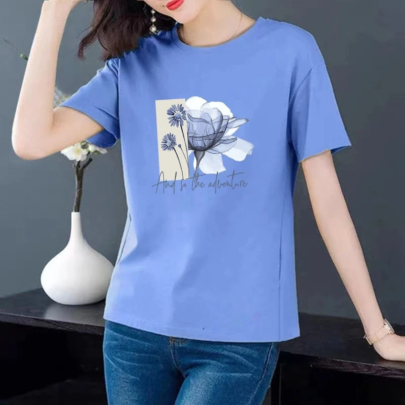 Comfortable Floral Print Women's T-Shirt Casual Loose Fit Round Neck Short Sleeve Summer Top With Inspirational Quote
Comfortable Floral Print Women's T-Shirt Casual Loose Fit Round Neck Short Sleeve Summer Top With Inspirational Quote