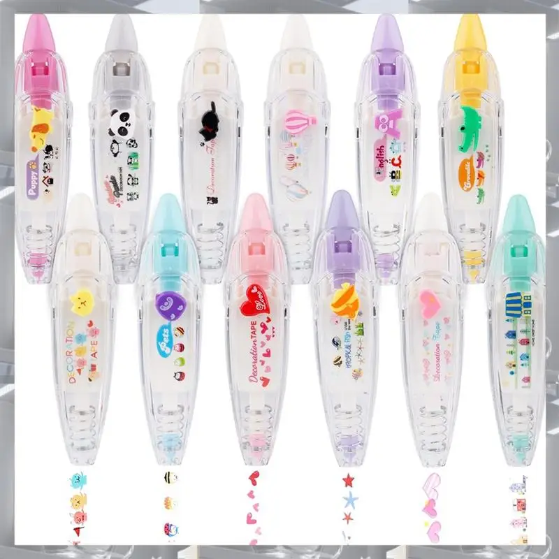 12Pcs Decorative Tape Pen Set Press Type Decorative Pen Set Correction Tape Pen Animal White Out Tape Tape Roller Pen
12Pcs Decorative Tape Pen Set Press Type Decorative Pen Set Correction Tape Pen Animal White Out Tape Tape Roller Pen