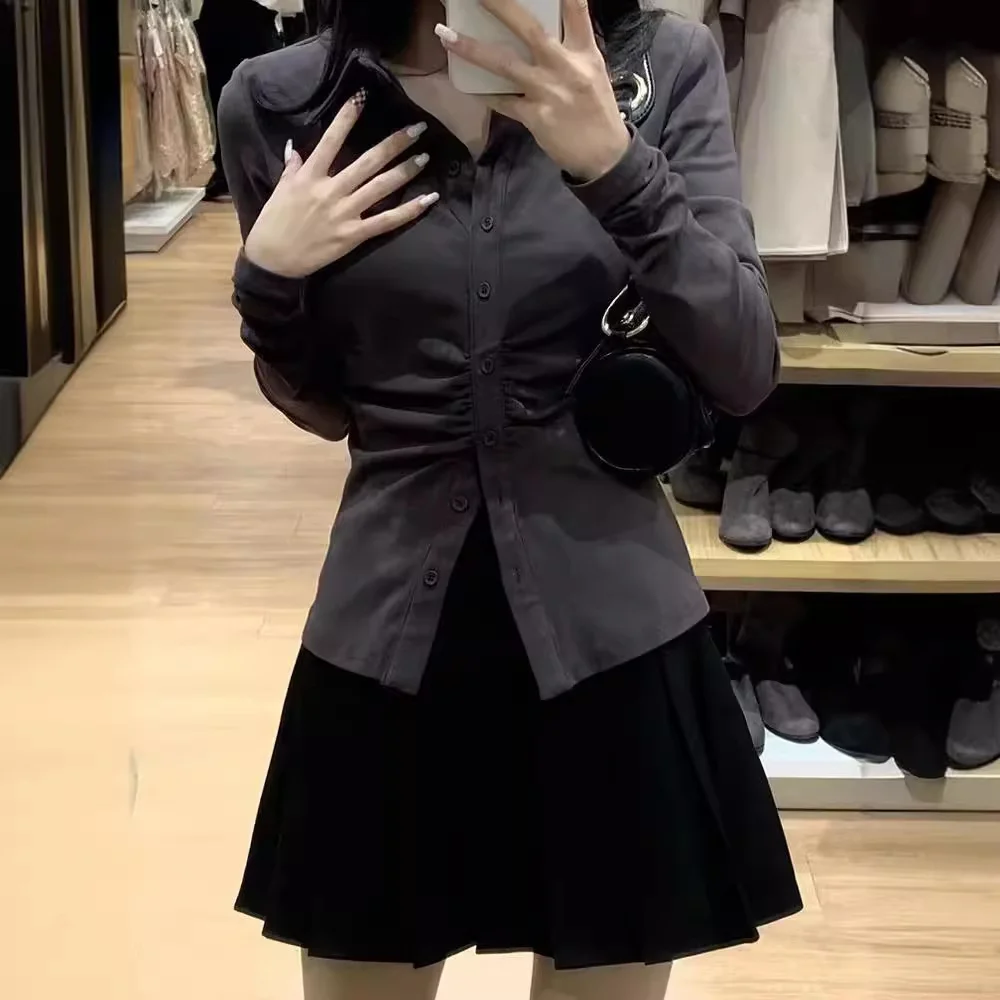 Рубашки с длинным рукавом, женские хлопковые рубашки большого размера на пуговицах, облегающие рубашки с отложным воротником, корейские, женские, романтические, в консервативном стиле, молодежные офисные
Рубашки с длинным рукавом, женские хлопковые рубашки большого размера на пуговицах, облегающие рубашки с отложным воротником, корейские, женские, романтические, в консервативном стиле, молодежные офисные