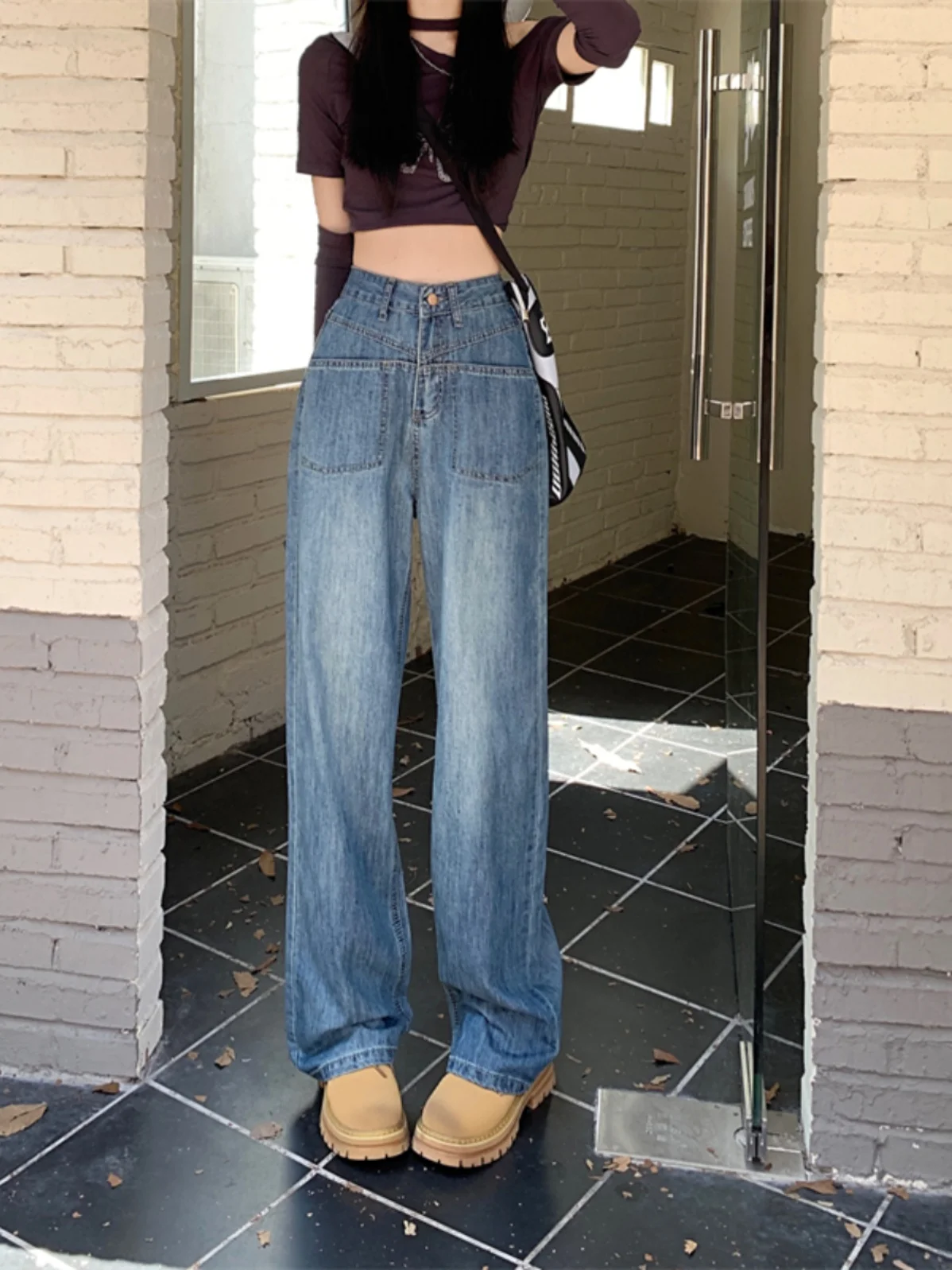 High Waist Wide Leg Jeans Women's Loose Straight Long Pants Spring Autumn New Style Pear Shape Body Slimming Denim Trousers
High Waist Wide Leg Jeans Women's Loose Straight Long Pants Spring Autumn New Style Pear Shape Body Slimming Denim Trousers