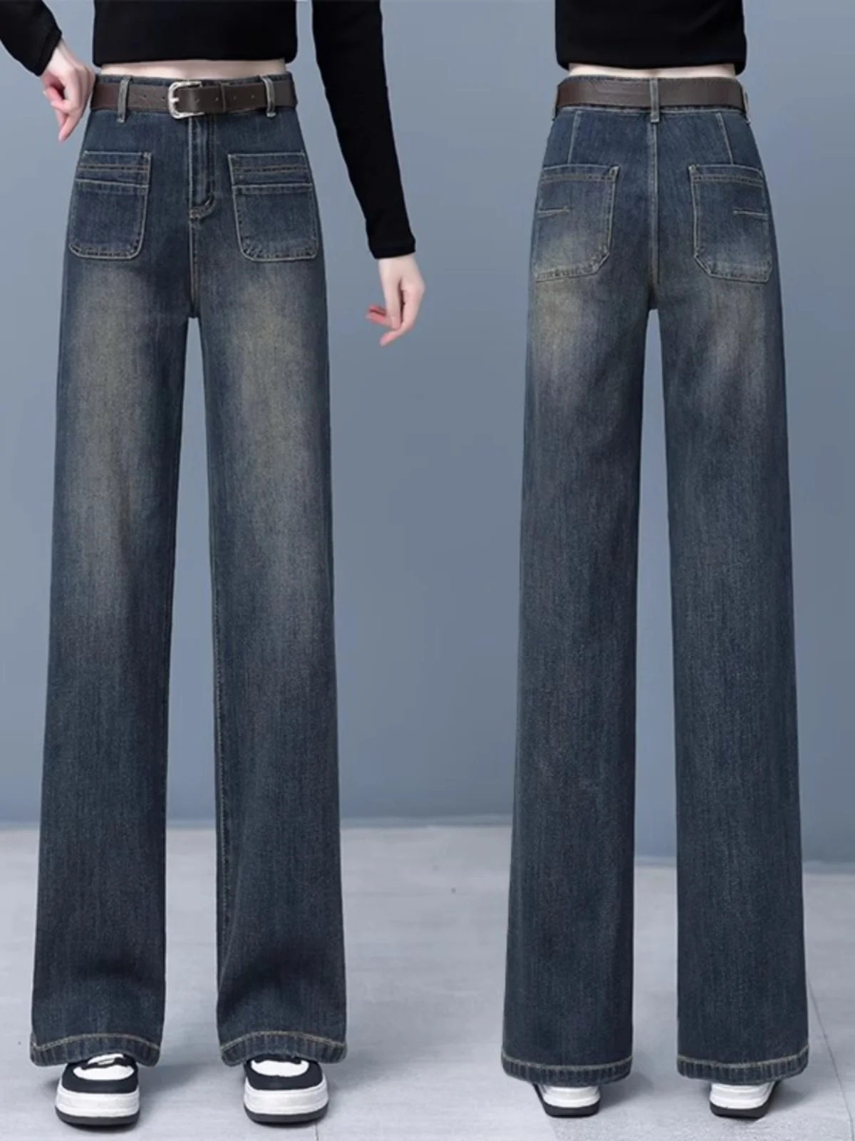 Джинсы с высокой талией и прямыми штанинами, женские повседневные брюки в стиле Hong Kong Sle, модные широкие брюки, осень 2025, новая ретро-версия
Джинсы с высокой талией и прямыми штанинами, женские повседневные брюки в стиле Hong Kong Sle, модные широкие брюки, осень 2025, новая ретро-версия