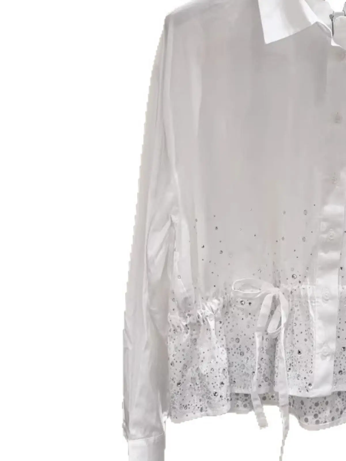 Spring/Summer Women Turn-down Collar Long Sleeve Rhinestone Drawstring Shirt Single Breasted Loose Fashion Casual Blouse
Spring/Summer Women Turn-down Collar Long Sleeve Rhinestone Drawstring Shirt Single Breasted Loose Fashion Casual Blouse