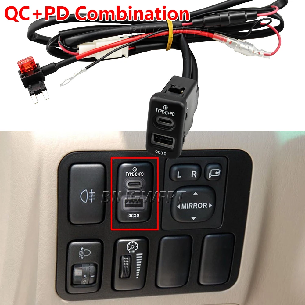 Red LED Car Quick Charger USB Type C PD Phone Charging Adapter Interface Socket For Toyota Highlander 2001-2007 Accessories
Red LED Car Quick Charger USB Type C PD Phone Charging Adapter Interface Socket For Toyota Highlander 2001-2007 Accessories