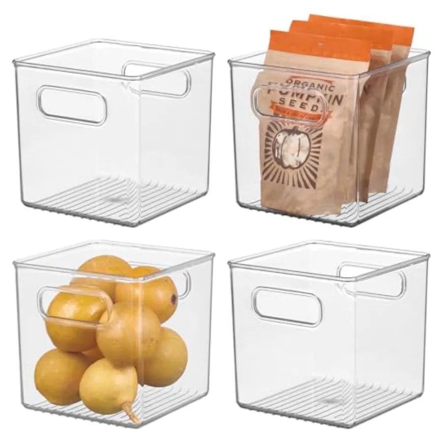 Storage Bin with Handles - Cube Organizer Bin for Pantry Set of 4 Clear Made in USA
Storage Bin with Handles - Cube Organizer Bin for Pantry Set of 4 Clear Made in USA