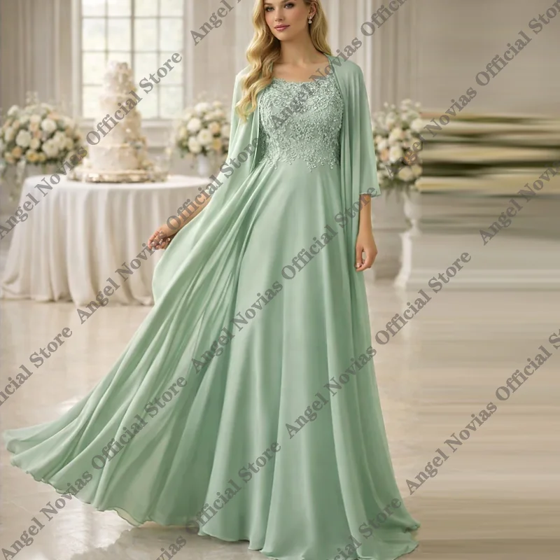 Long Sage Green Mother of the Bride Dresses 2026 with Jacket Wedding Party Gown vestidos madre de novia para bodas
Long Sage Green Mother of the Bride Dresses 2026 with Jacket Wedding Party Gown vestidos madre de novia para bodas