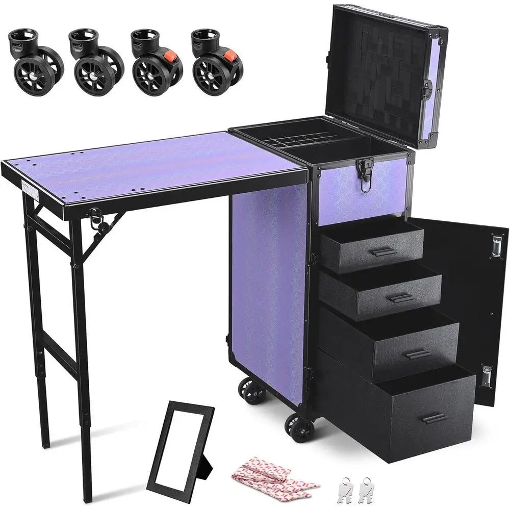 Rolling Manicure Table Nail Station with Storage Cosmetic Train Case on Wheels with 4 pcs Replacement Wheels or Manicurist Beaut
Rolling Manicure Table Nail Station with Storage Cosmetic Train Case on Wheels with 4 pcs Replacement Wheels or Manicurist Beaut