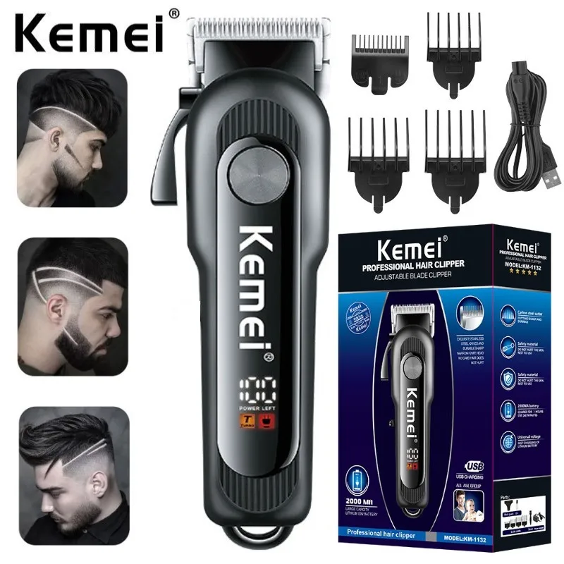 Kemei 1132 New Rechargeable Hair Trimmer for Men Professional Neckline Hair Clipper Beard Electric Edge Hair Cutting Machine
Kemei 1132 New Rechargeable Hair Trimmer for Men Professional Neckline Hair Clipper Beard Electric Edge Hair Cutting Machine