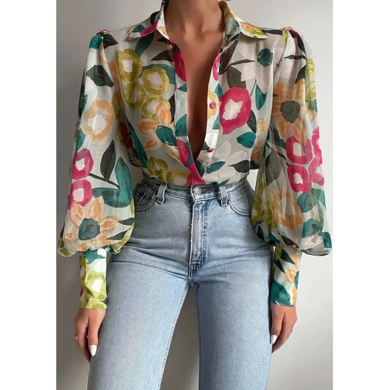 Casual Lantern Sleeve Print Shirt Blouse Women Fashion Spring Autumn Button blusas For Women's 2025 Boho Beach Style Shirts Tops
Casual Lantern Sleeve Print Shirt Blouse Women Fashion Spring Autumn Button blusas For Women's 2025 Boho Beach Style Shirts Tops