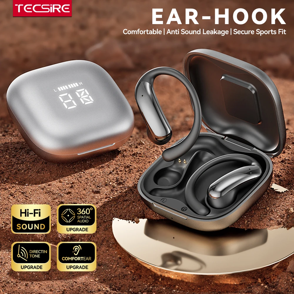 Tecsire Bluetooth Earphones Wireless Earbuds Open Ear Hook Headset HiFi Stereo Comfortable Waterproof For Sports Daily Use
Tecsire Bluetooth Earphones Wireless Earbuds Open Ear Hook Headset HiFi Stereo Comfortable Waterproof For Sports Daily Use