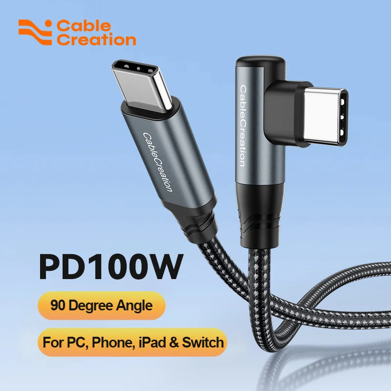 CableCreation Right Angle 100W USB C to USB C Cable 90 Degree Fast Charging USB C Charger Cord Compatible with iPhone 16
CableCreation Right Angle 100W USB C to USB C Cable 90 Degree Fast Charging USB C Charger Cord Compatible with iPhone 16